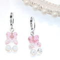 Gradient Bear Dangle Earrings | Cute Sequins Hoop Earrings for Women