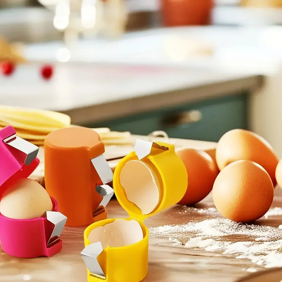 Egg Shell Opener Press | Portable Egg Separator Tool for Kitchen Baking