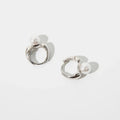 ANENJERY Imitation Pearl Hoop Earrings | Round Cubic Zirconia Jewelry for Women