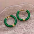 2pcs Candy Color Enamel Hoop Earrings | Sweet Summer Stainless Steel Jewelry