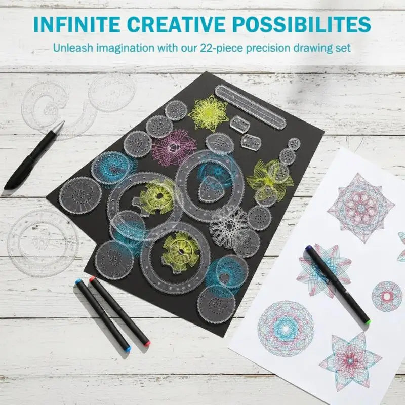 22 Pcs Geometric Drawing Tools Set | Creative Learning Painting Toy for Kids