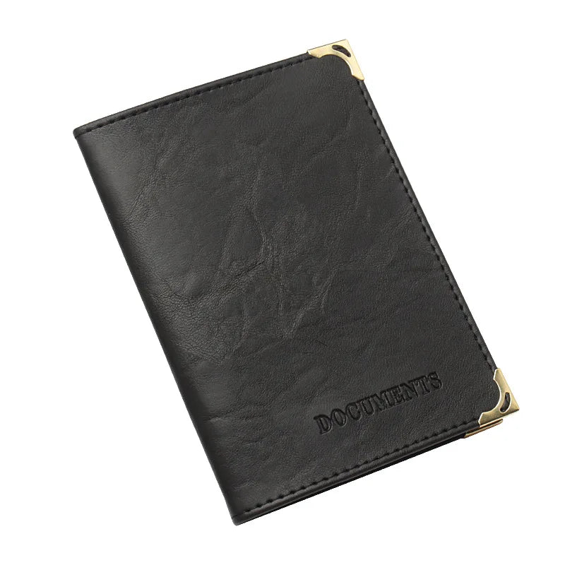 Vintage PU Leather Passport Holder Wallet | Unisex Travel Document Organizer