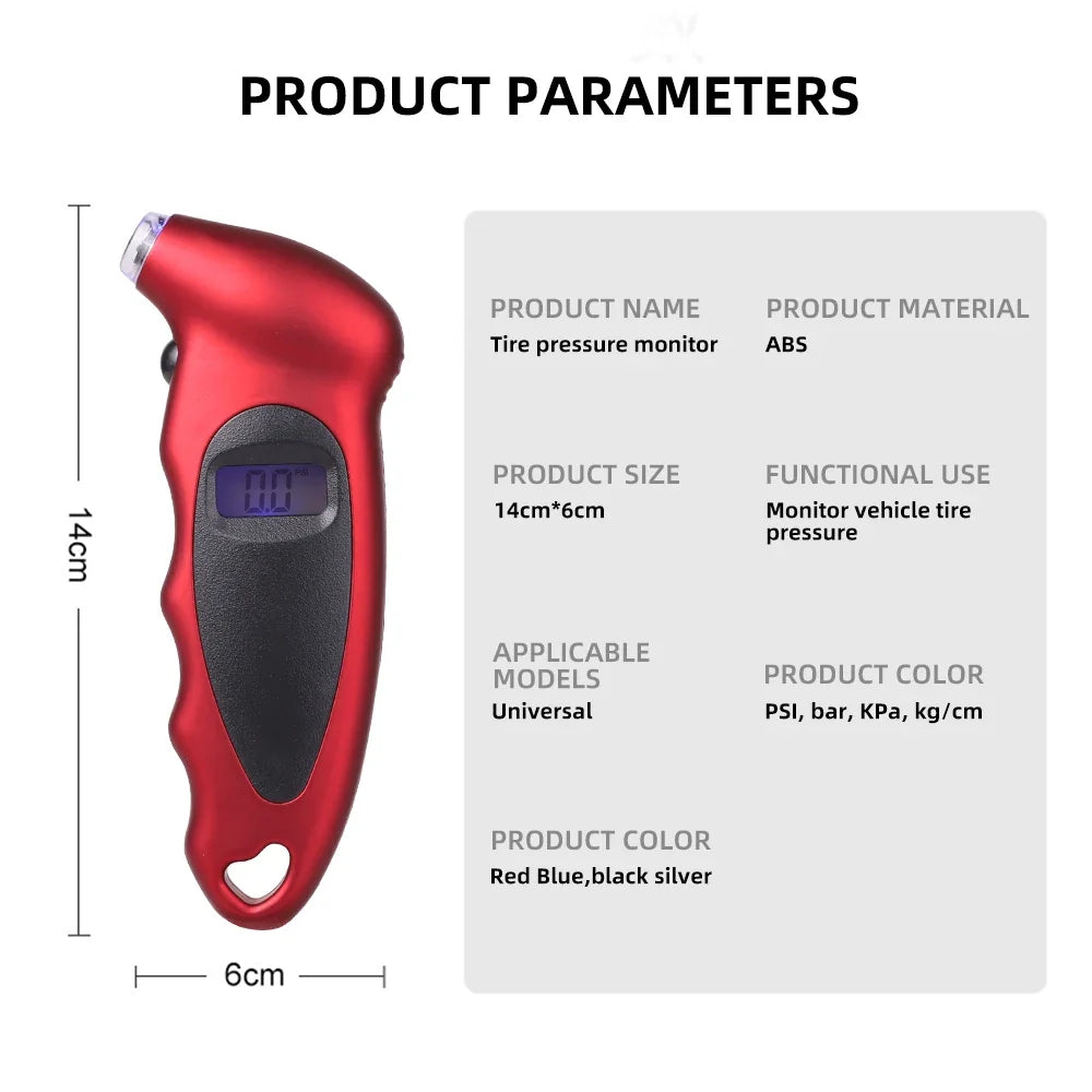 Digital Tire Pressure Gauge | High Precision Backlit Car Tyre Air Meter