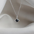 VOQ Silver Square Pendant Necklace | Fashion Gift for Women