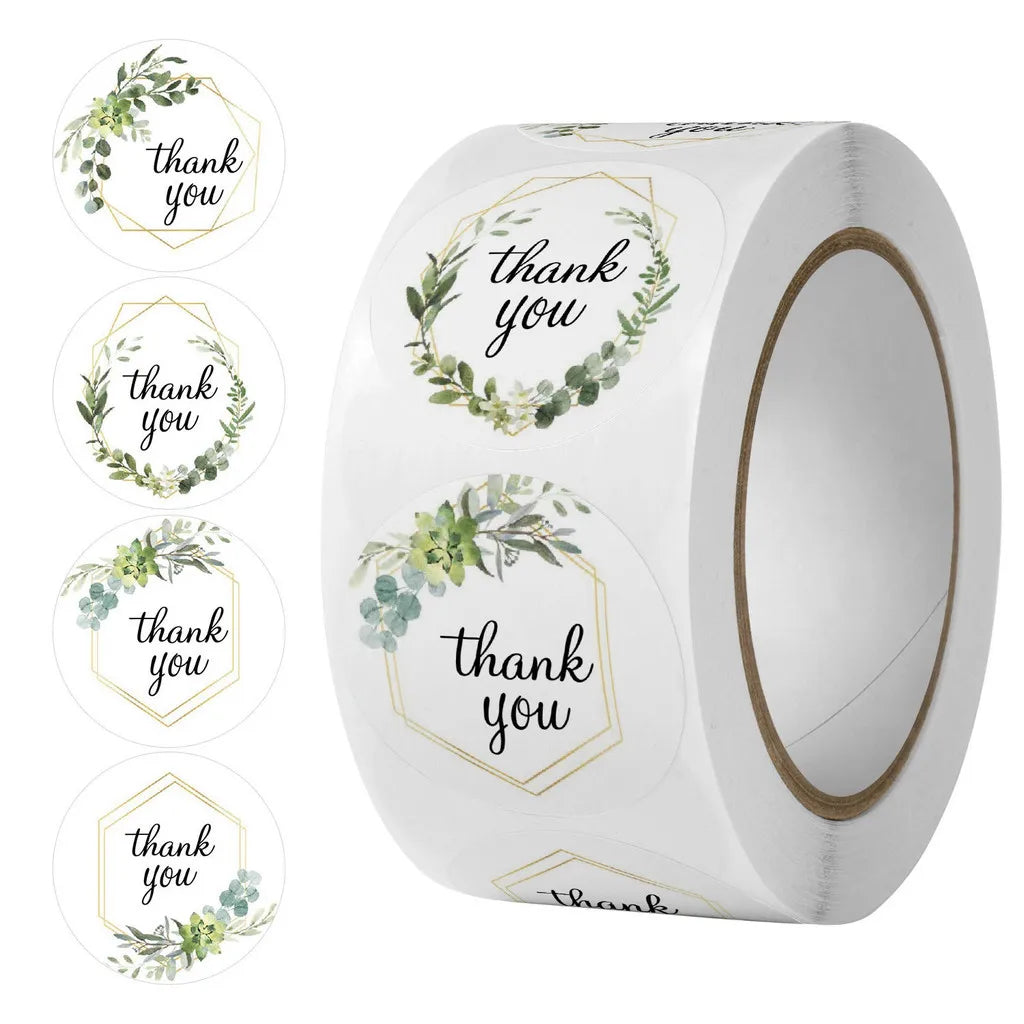 500 Pieces Round Floral Thank You Stickers | Self-Adhesive Gratitude Labels