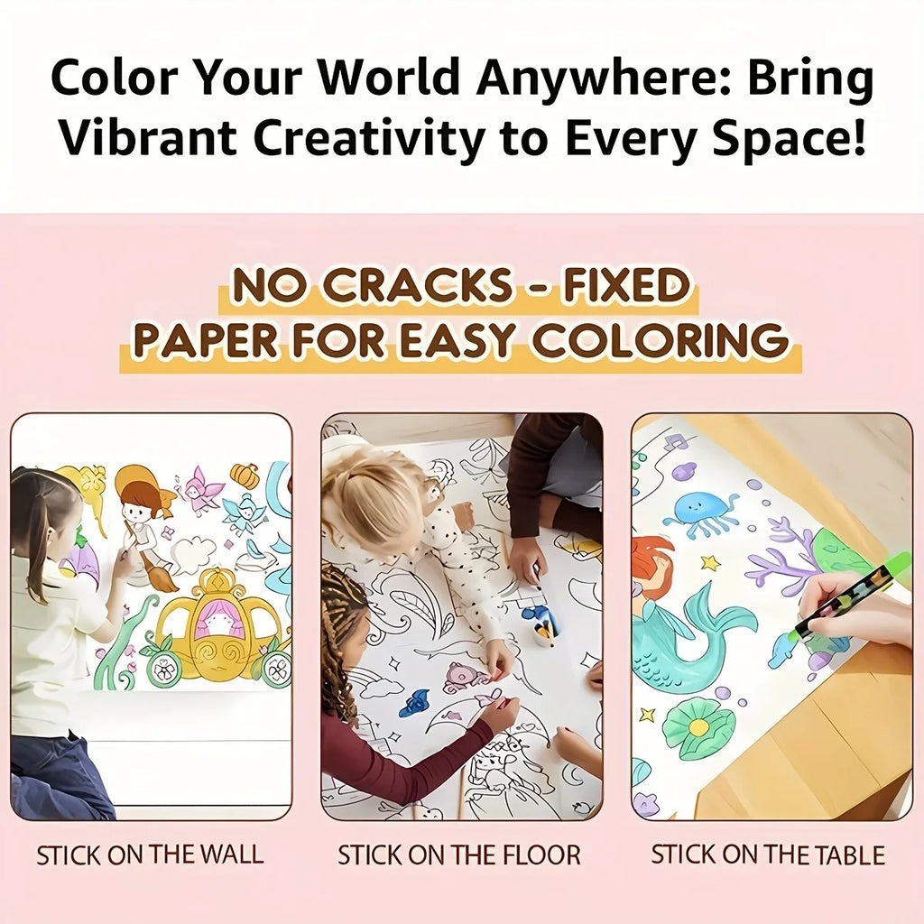 Children's Drawing Kit | 3m Long Doodle Paper Rolls for Creative Fun