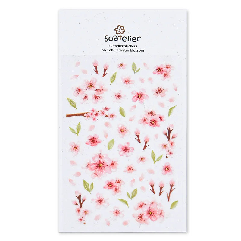 Korean Cherry Blossom Petal Stickers | Sakura Scrapbook and Stationery Set