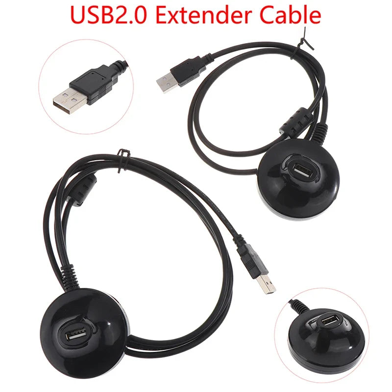 USB 2.0 Extender Cable with Docking Base | Male to Female Adapter for Laptop and Peripherals
