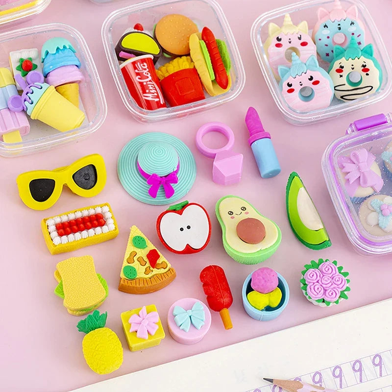 Lunch Box Eraser Set | Creative School Stationery Gift