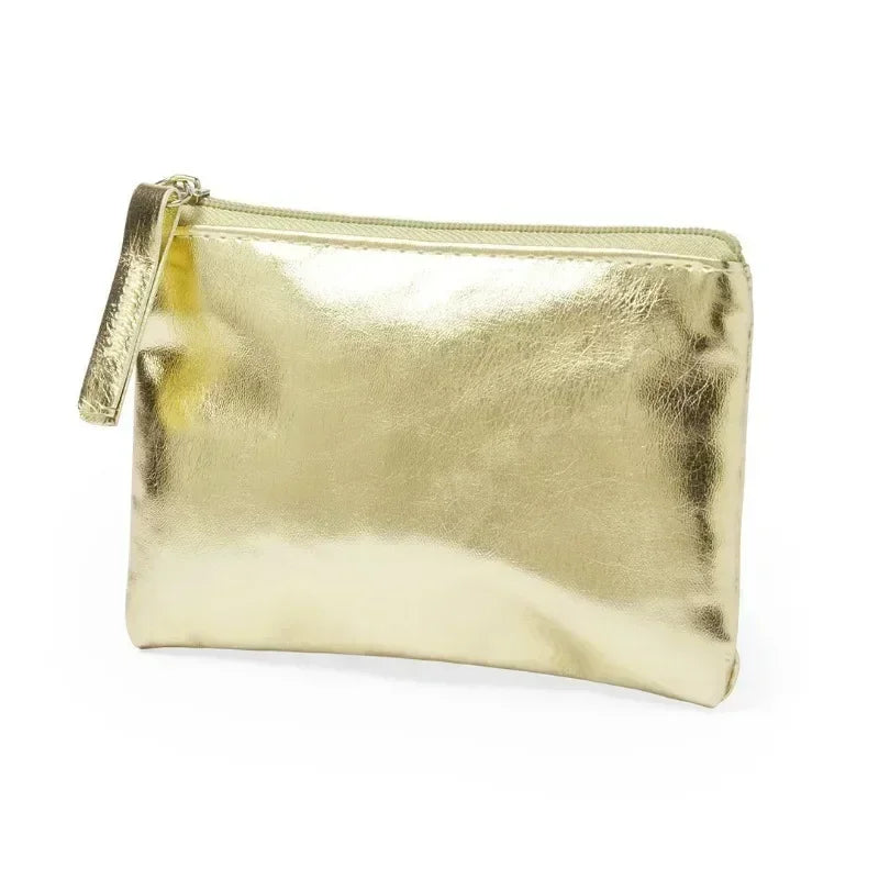 Silver Gold Credit Card Holder Bag | Waterproof PU Leather Coin Purse Wallet