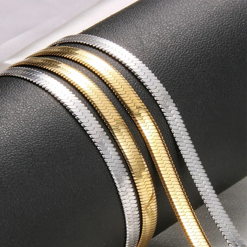 Blade Snake Chain Stainless Steel Necklace | Unisex Choker in 2/4/5mm