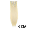 Synthetic 24 Inch Clip In Hair Extensions | Long Straight Blonde Black Heat Resistant Daily Use