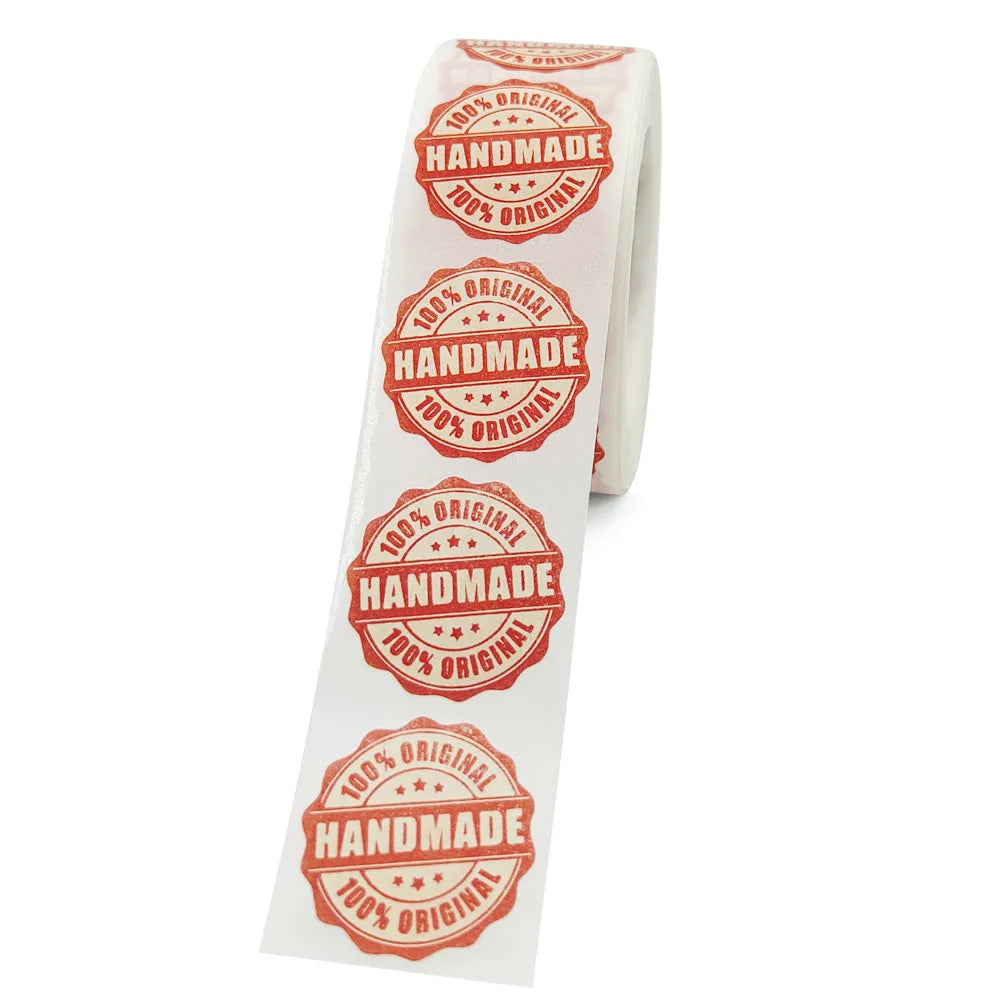 1inch Handmade Kraft Stickers for Gift Packaging | Small Business Thank You Labels