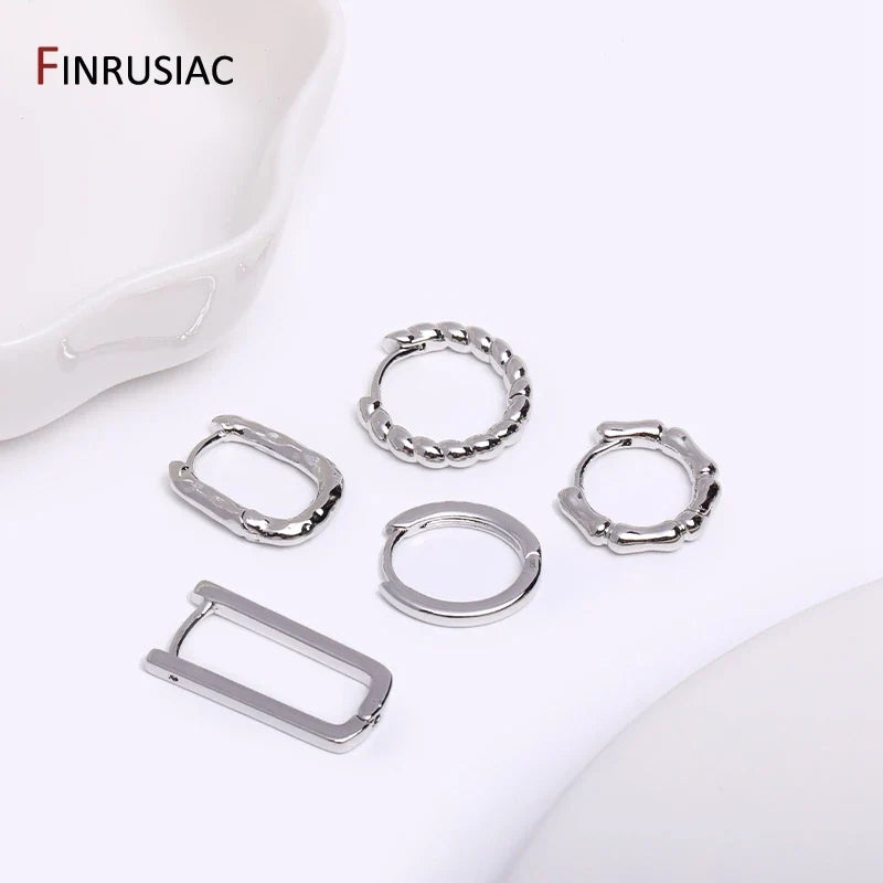 Gold Plated Brass Hoop Earrings with Zircon | Trendy Fashion Jewelry for Women