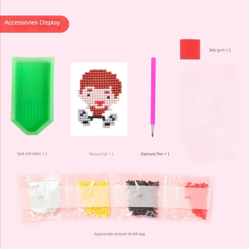 Child Diamond DIY Painting Sticker Set | Colorful Cartoon Arts and Crafts Gift for Kids