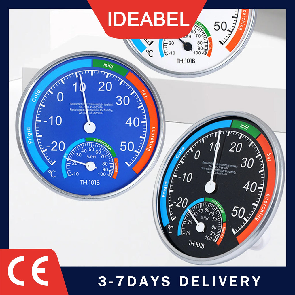 IDEABEL Analog Thermometer Hygrometer | Indoor Outdoor Humidity Monitor