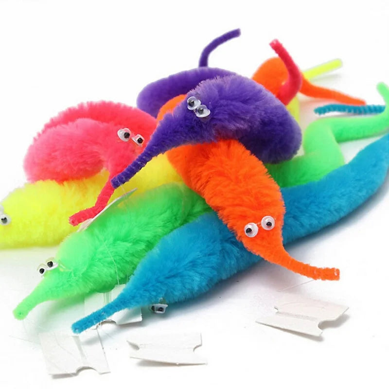 12Pcs Fuzzy Worm Magic Toys | Kids Magic Trick Set and Pet Interactive Toy