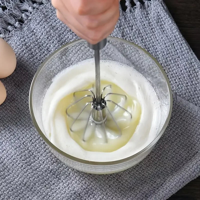 Semi-Automatic Egg Beater | 304 Stainless Steel Manual Hand Mixer