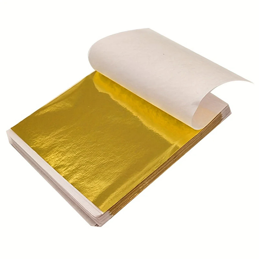 100pcs Imitation Gold Silver Foil Paper Leaf Sheets | Gilding DIY Craft Art Supplies