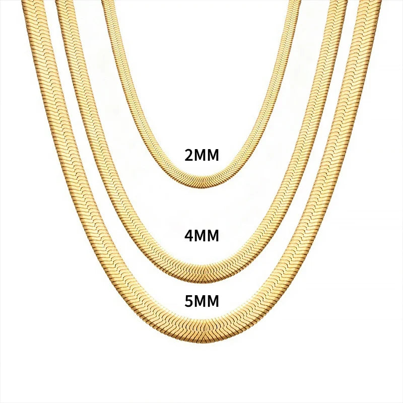 Blade Snake Chain Stainless Steel Necklace | Unisex Choker in 2/4/5mm