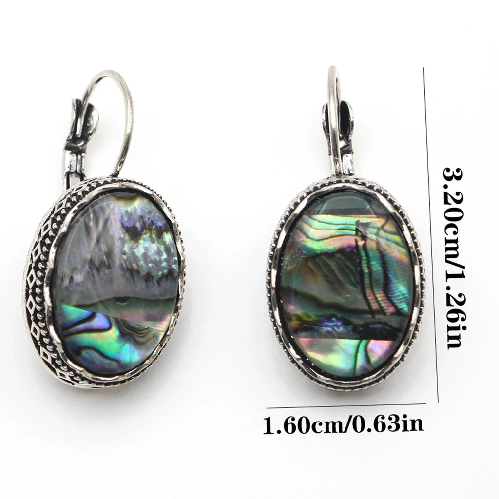 VILLWICE Shell Owl Drop Earrings | Antique Silver Plated Retro Jewelry