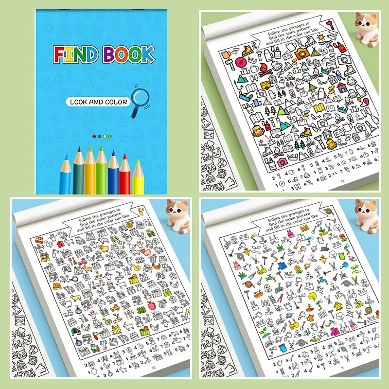 Find Hidden Objects Look and Color | Dual Gameplay Early Education Game Book