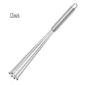 10/12 Inch Manual Egg Beater | Stainless Steel Ball Mixer for Cooking