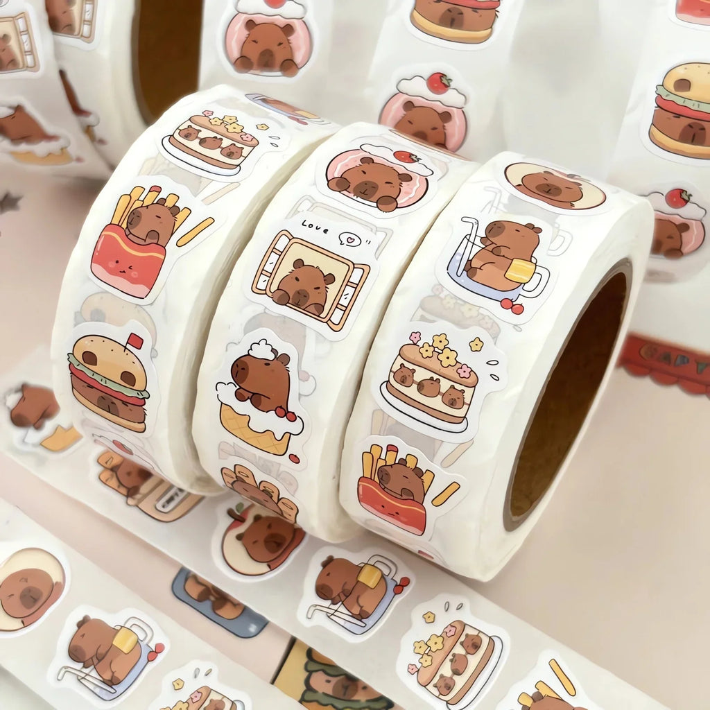500pcs Cute Kabibara Stickers for Laptops, Skateboards, Guitars & Scrapbooks | DIY Decorative Gift Cards
