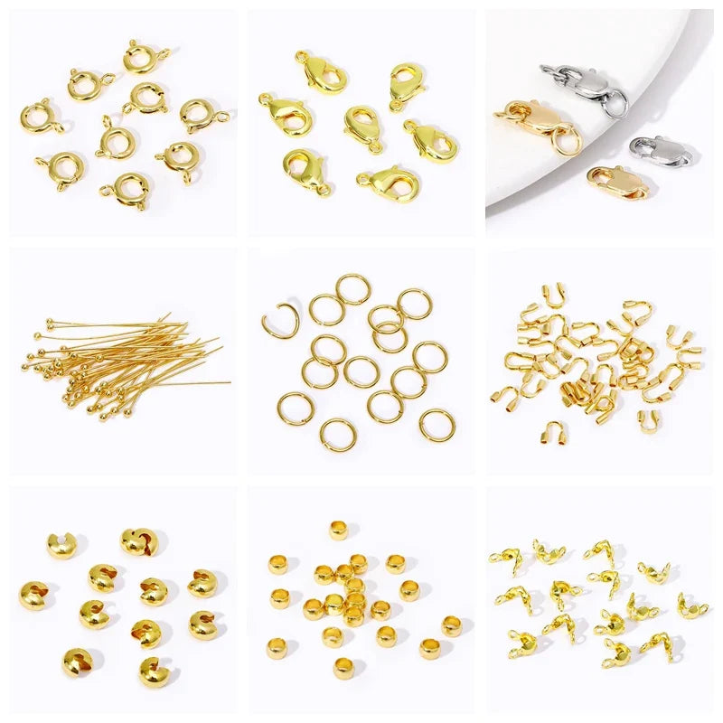 18K Gold Plated Double-Cup Bead Tips | Jewelry Findings for DIY Necklaces and Bracelets
