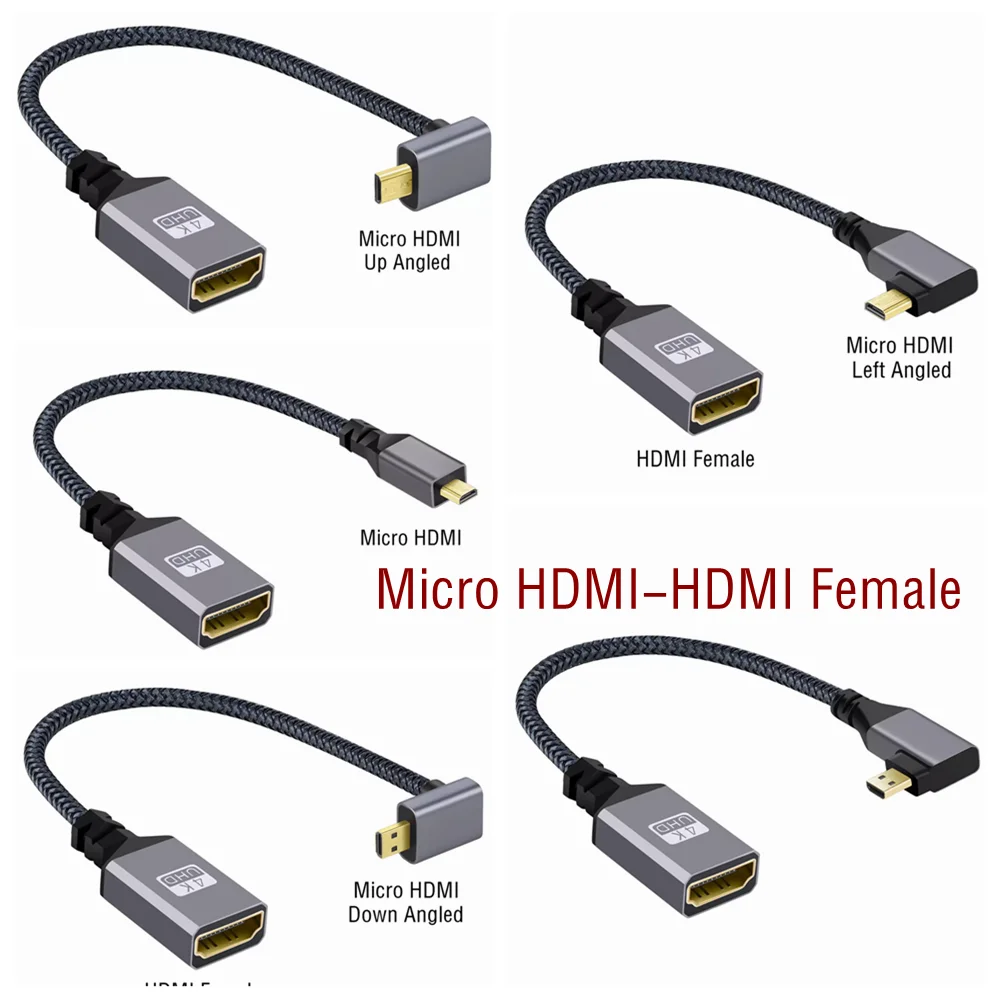 4K 60Hz HDMI-Compatible Extension Cable | Male to Female Adapter for Micro/Mini HDMI