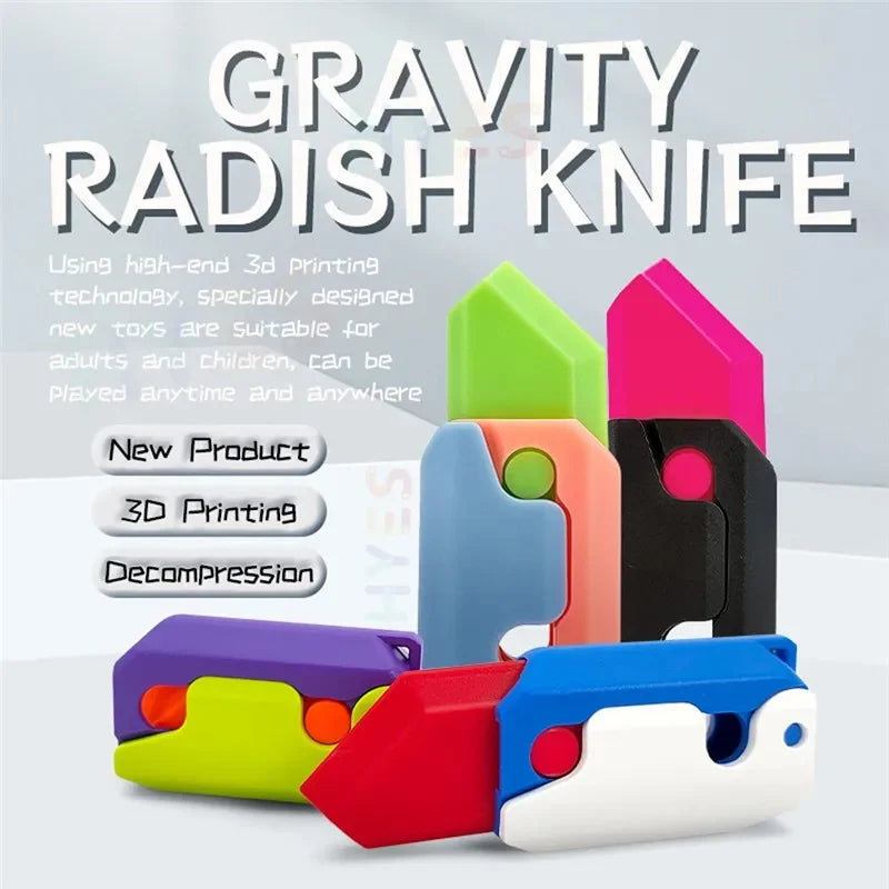 Gravity 3D Printing Decompression Toy | Carrot Knife Stress Relief for Kids and Adults