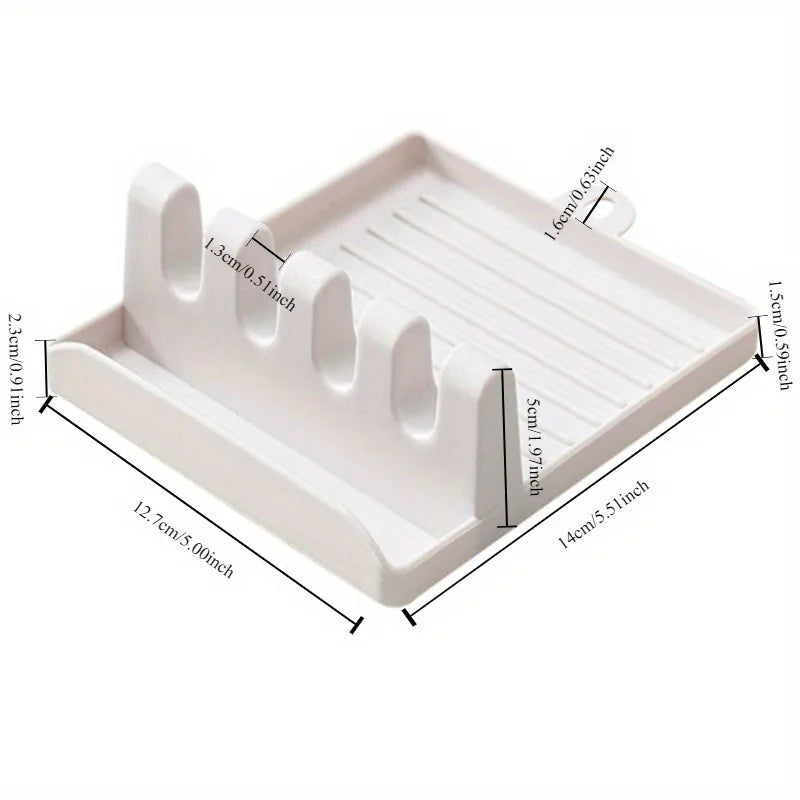 Plastic Spoon Rest with Chopstick Slot | Kitchen Counter Organizer