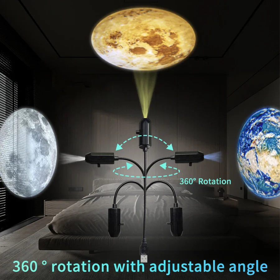 5V USB Projection Lamp with Interchangeable Theme Strips | Indoor Ceiling Decor