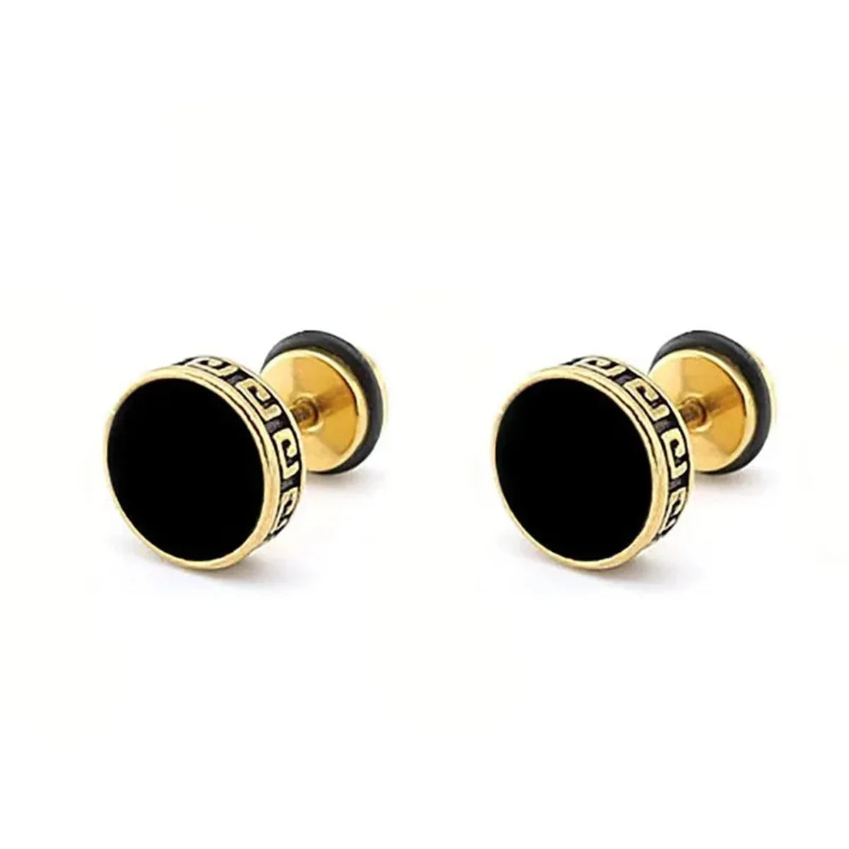 2pcs 316L Stainless Steel Vintage Flat Back Stud Earrings | Unisex Screw Back Cartilage and Tragus Piercing Jewelry