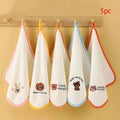 3-Pack/5-Pack Coral Velvet Cartoon Embroidered Small Square Towels, 25Cm*25Cm in Size, Can Be Used for Washing Face, Wiping Hands, and Are Absorbent and Quick-Drying
