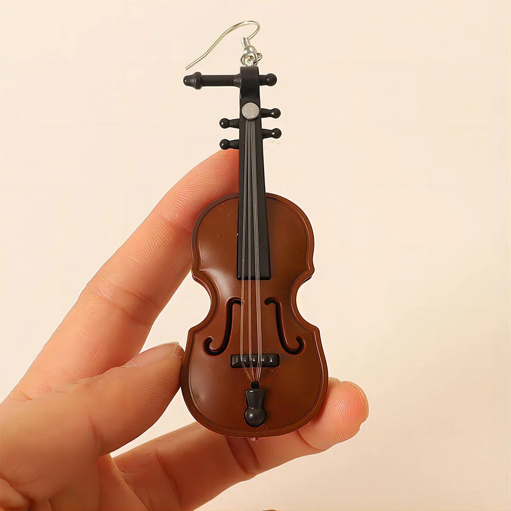 Violin Drop Earrings | Creative Music Jewelry for Women