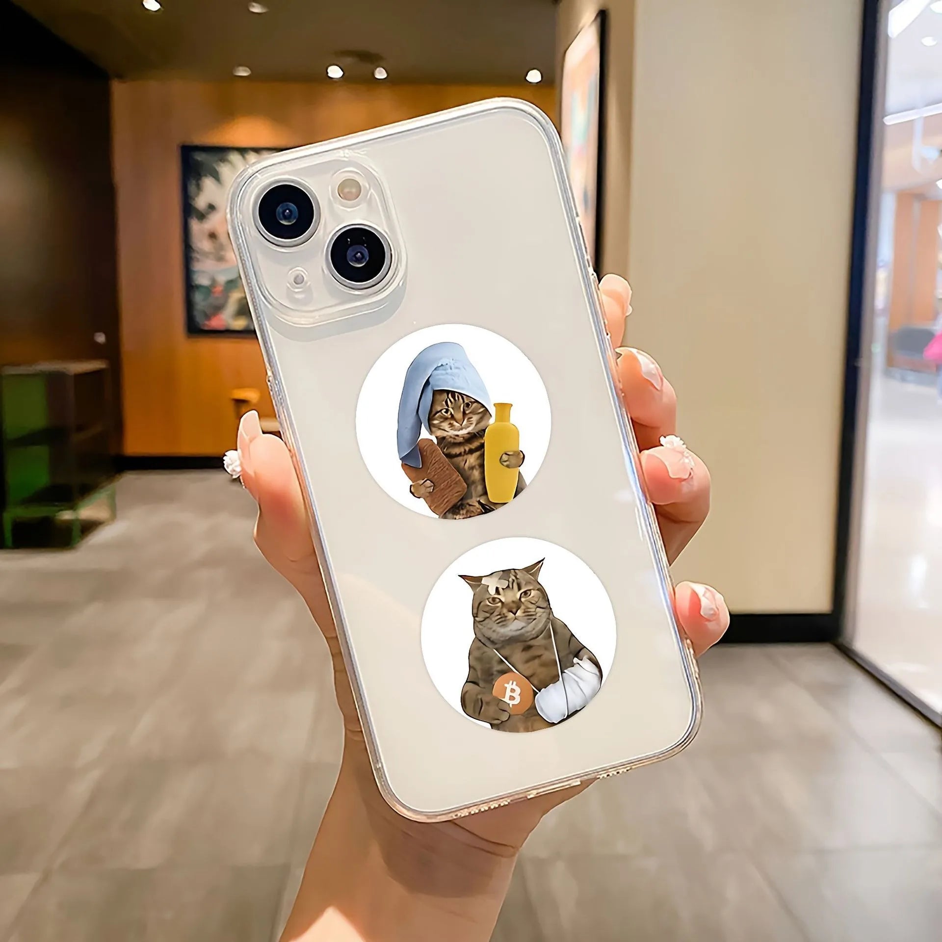 Funny Cat Cartoon Sticker Roll | 100pcs Animal Stickers for Photocard Decor