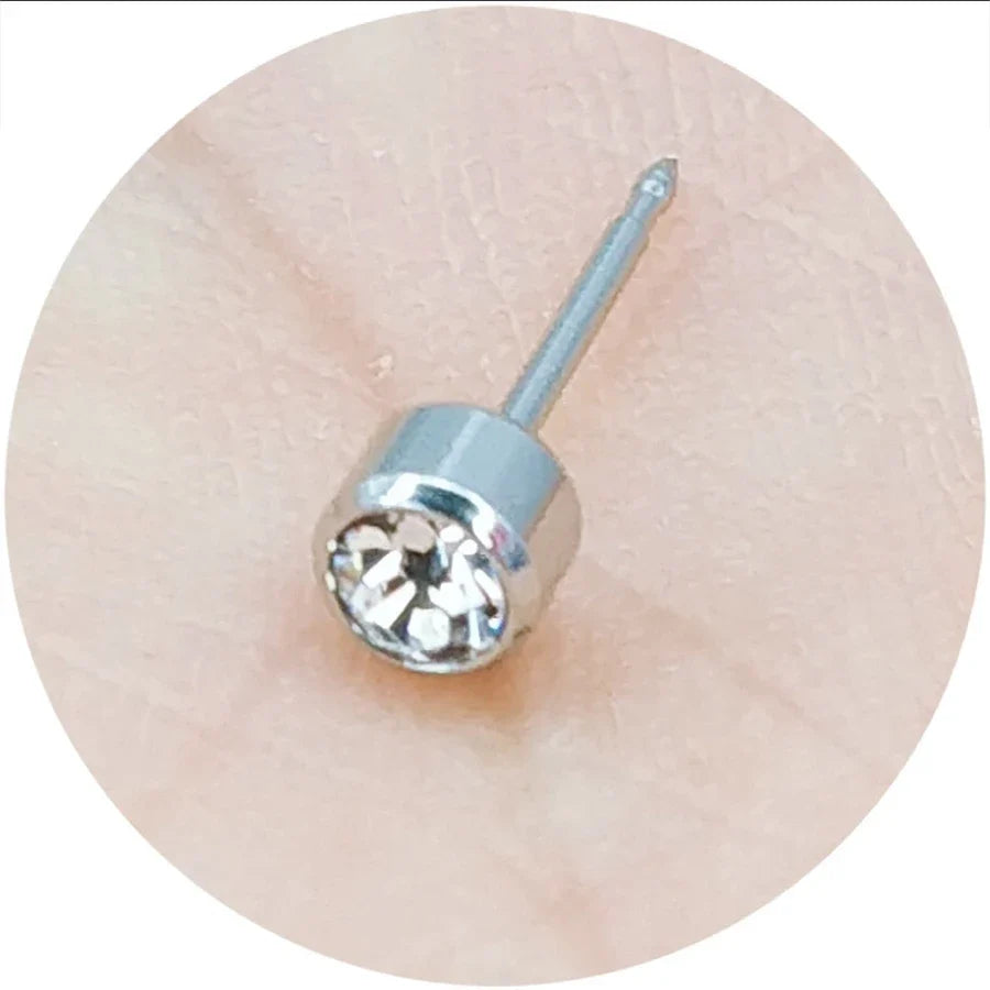 10pairs Colorful Rhinestone Stud Earrings Set | Stainless Steel Body Jewelry