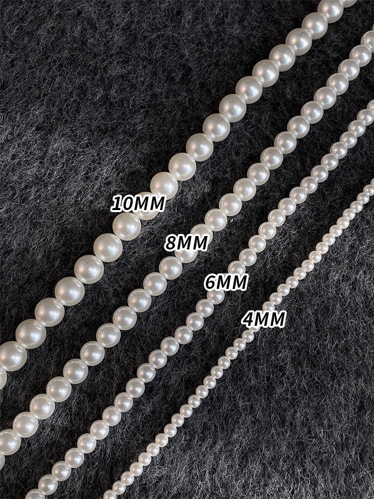 Girl’s Imitation Pearl Magnetic Round Buckle Beaded Choker Necklace | Elegant Collarbone Jewelry for Women