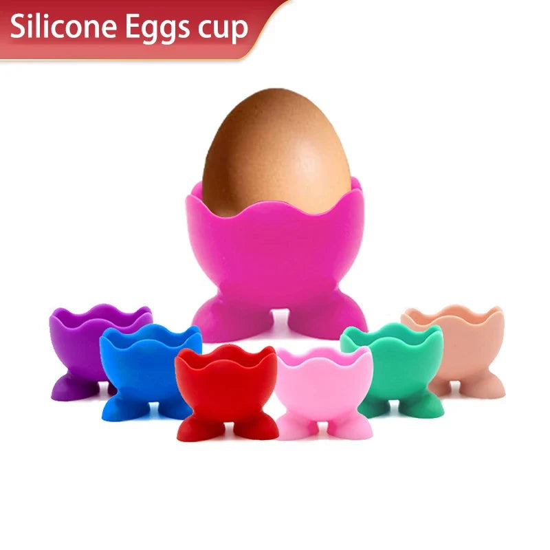 5PCS Silicone Egg Cup Holders | Food Grade Egg Storage Rack and Poacher Cups