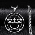 Sigeal Sigil De Lucifer Stainless Steel Satan Necklace | Asmoday Key Baphomet Pendant Jewelry