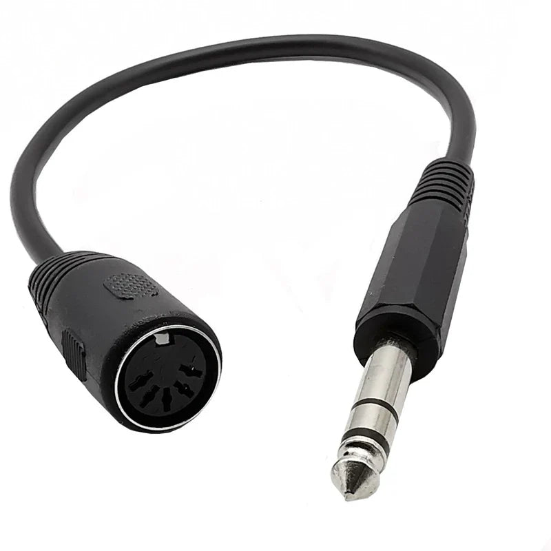 6.35 Audio Plug to MIDI 5-Pin Female Adapter Cable | 0.3M Audio Output