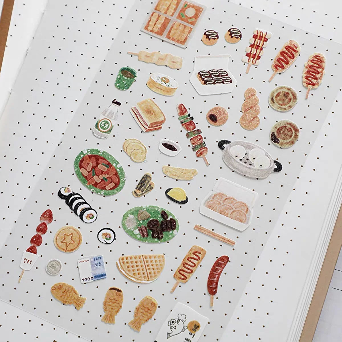 Korean Food Sticker Pack for Scrapbooking | Suatelier Street Food Art Stickers