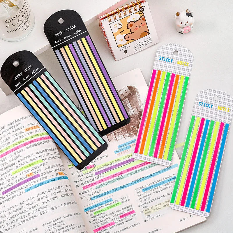 160Pcs Color Stickers Transparent Fluorescent Index Tabs | Sticky Note Flags for School and Office