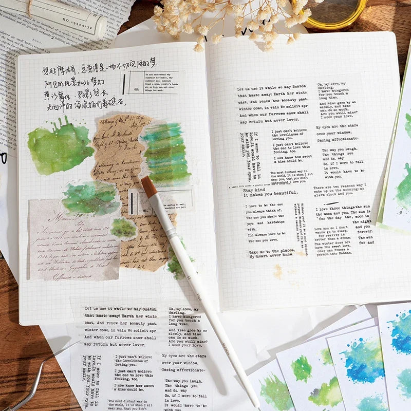 Watercolor Trace Stickers | 10pcs Romance of Watercolor DIY Journal Pack