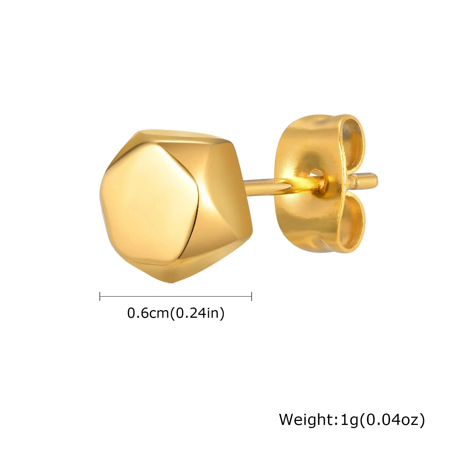 Gold Stud Earrings for Men | Hypoallergenic Stainless Steel Hip Hop Jewelry