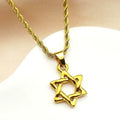 Magen David Star Necklace | Stainless Steel Gold Pendant Jewelry for Men and Women