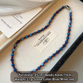 Blue Agate Stone Short Necklace | 2025 Trendy Collarbone Jewelry for Women