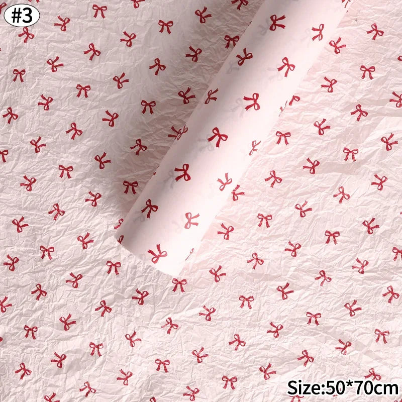 10Pcs Pink Bowknot Sydney Paper | Hand-Kneaded Paper Cotton Paper Bouquet Flower Wrapping Paper