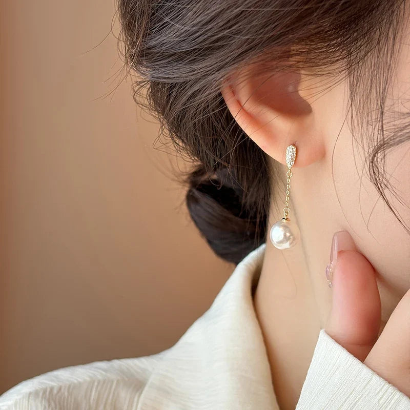 Elegant Drop Pearl Tassel Earrings | Fashion Jewelry for Women